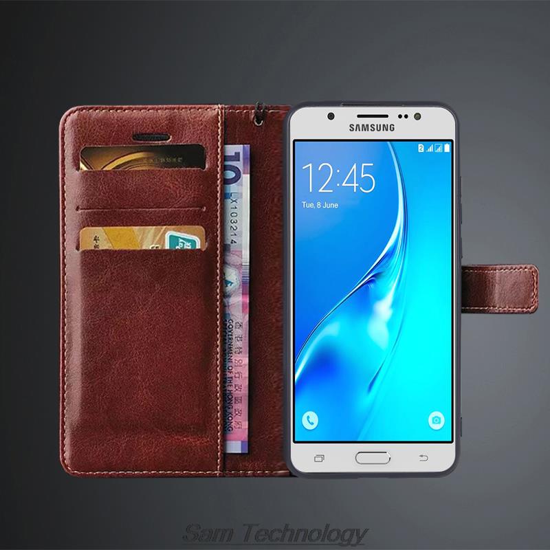 Чехол-обложка с держателем для карт для Samsung Galaxy J5 2016 J510F J510 из ПУ кожи, откидная крышка, ретро кошелек, чехол для телефона, бизнес Fundas Coque