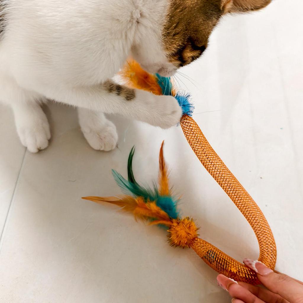 Кошачьи пружинные игрушки с кошачьей мятой и колокольчиком, дразнилки для кошек с кошачьей мятой, пружинные игрушки с колокольчиком, растягивающиеся товары для игр с котятами для физического развития