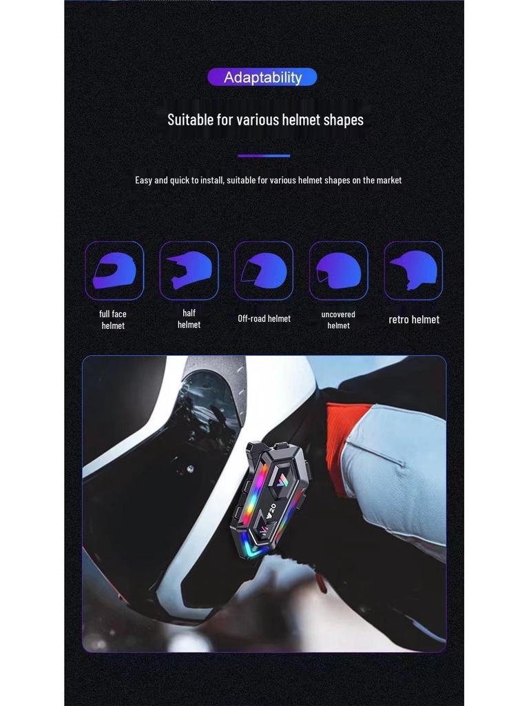 Y20 Motorcycle Bluetooth Helmet Headset