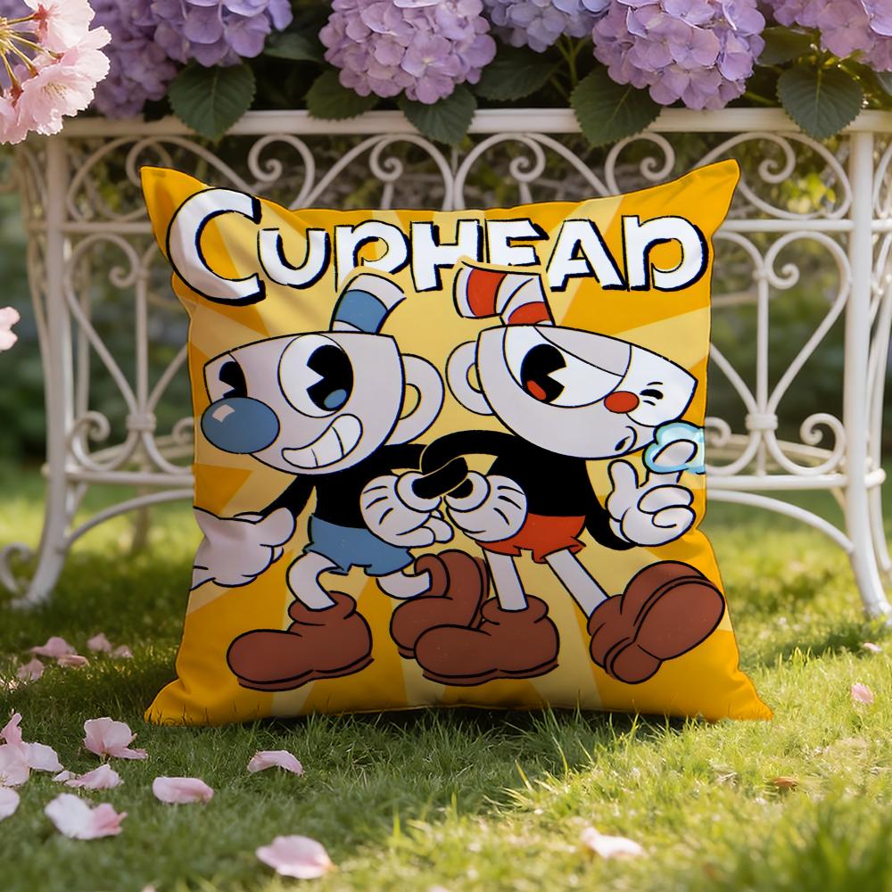 Мультяшная Наволочка C-Cuphead для Дома и Автомобиля, Двусторонняя Наволочка: Двусторонняя конструкция для максимального комфорта