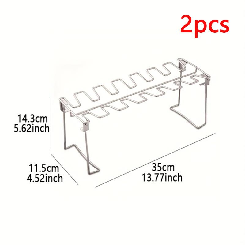 BBQ Chicken Wing and Leg Rack 14 Slot Stainless Steel Chicken Leg Grill Rack Chicken Drumstick Roaster For Oven Grill