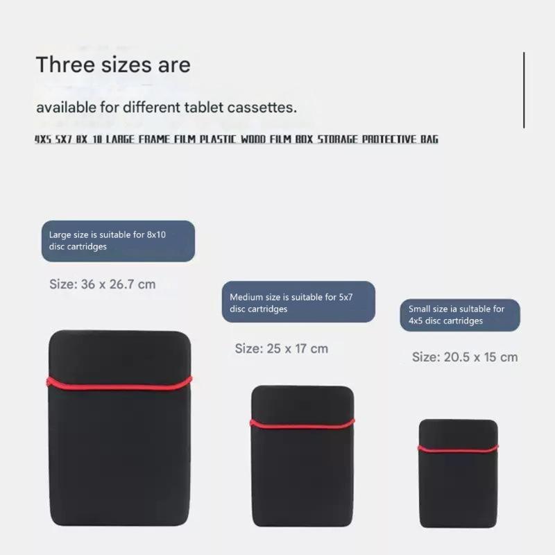 Protective 4x5 5x7 8x10 Film Holder Bag Large Format Sheet Film Holder Protective Neoprene Bag Darkroom Accessories