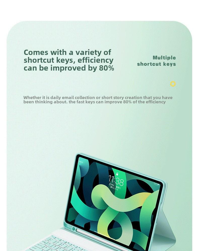 Защитный чехол с магнитной Bluetooth-клавиатурой для iPad Air 5 и 9-го поколения, защита от падений, все включено