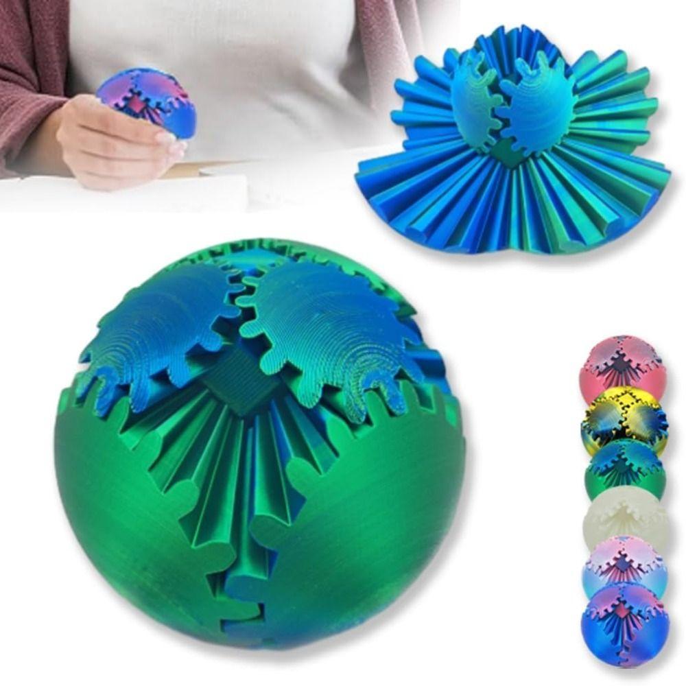 Gear Sphere 3D Printed Gear Ball Anxiety Relaxing Stress Ball New Spin Ball  for Adults