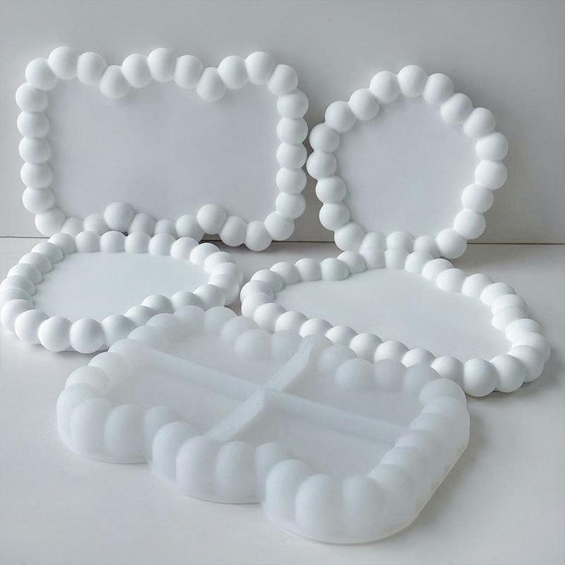 Bubble Storage Tray Silicone Mold Diy Resin Plaster Cement Gift Casting Mould Round Cloud Heart Shape Coaster Home Decor