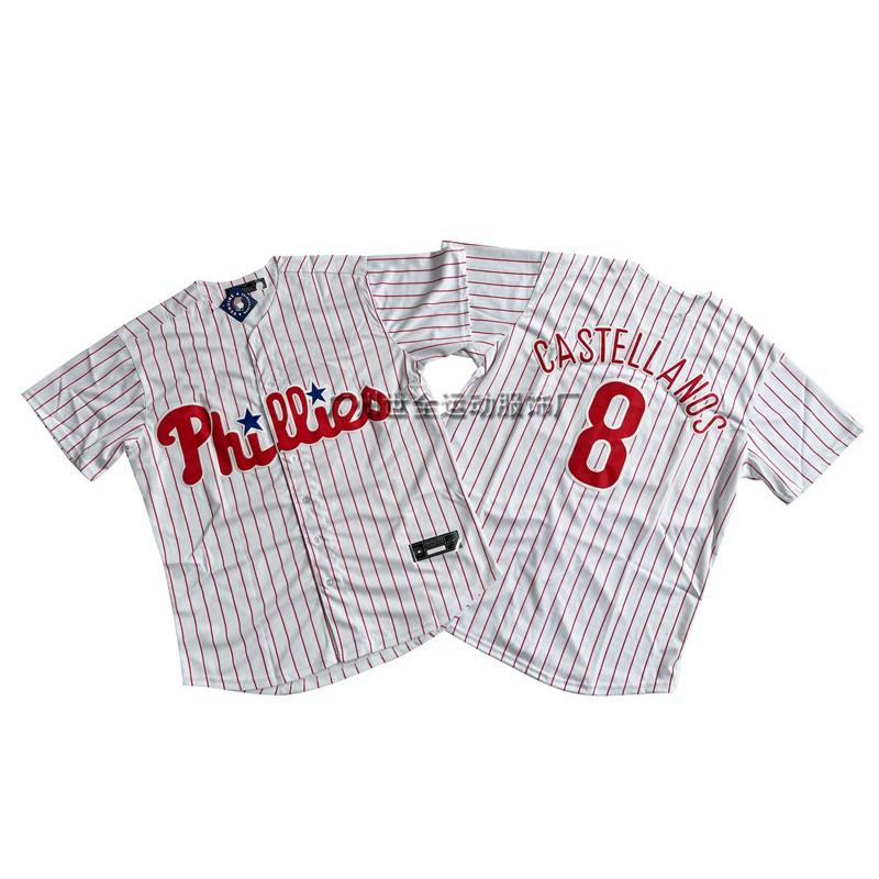 Philadelphia Phillies MLB Fan Jersey Mens Baseball Sportswear Embroidered Cotton Blend Tee Fall Winter