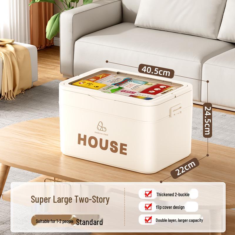 Large Multi-Layer Medicine Storage Box - Portable Family First Aid Kit