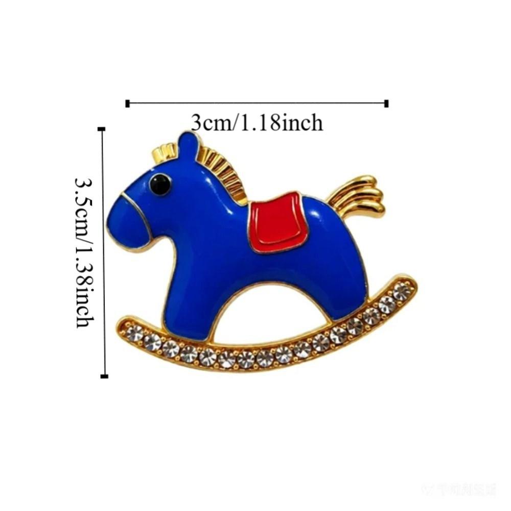 Jewelry Accessories Little Horse Brooch Rhinestone Animal Lapel Pins Retro Zodiac Pony Pin Friends