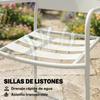 Outdoor Garden Set, 3-Piece, Galvanized Steel, 2 Chairs, White Tempered Glass Table