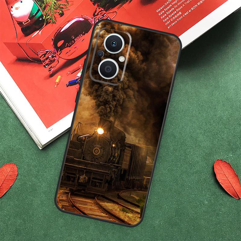 Train Steam Engine Case For OPPO Reno 14F 13F 12F 11F 12 13 14 10 Pro 7 8 Lite OPPO Find X5 X6 X8 X9 Pro Cover