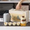 Guochao Business Travel Tea Set Gift Box Set, One Pot and Four Cups, Portable Holiday Commemorative Father Mid-Autumn Festival Graduation Gift