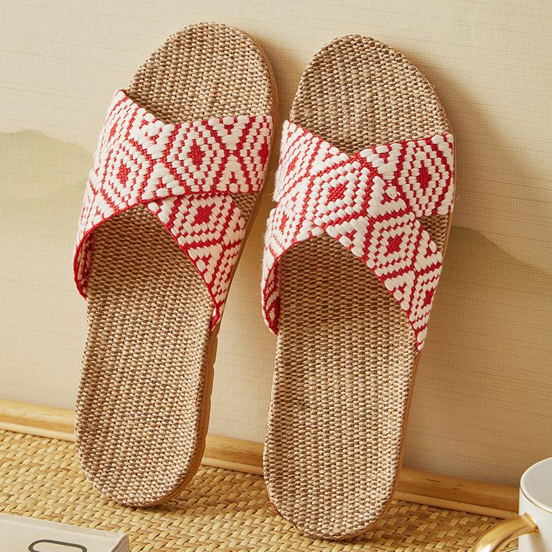 Linen Slippers Deodorant and Non-slip Indoor Cotton and Linen Cool Slippers Women's Summer Breathable Home Leisure Sandals Free Shipping