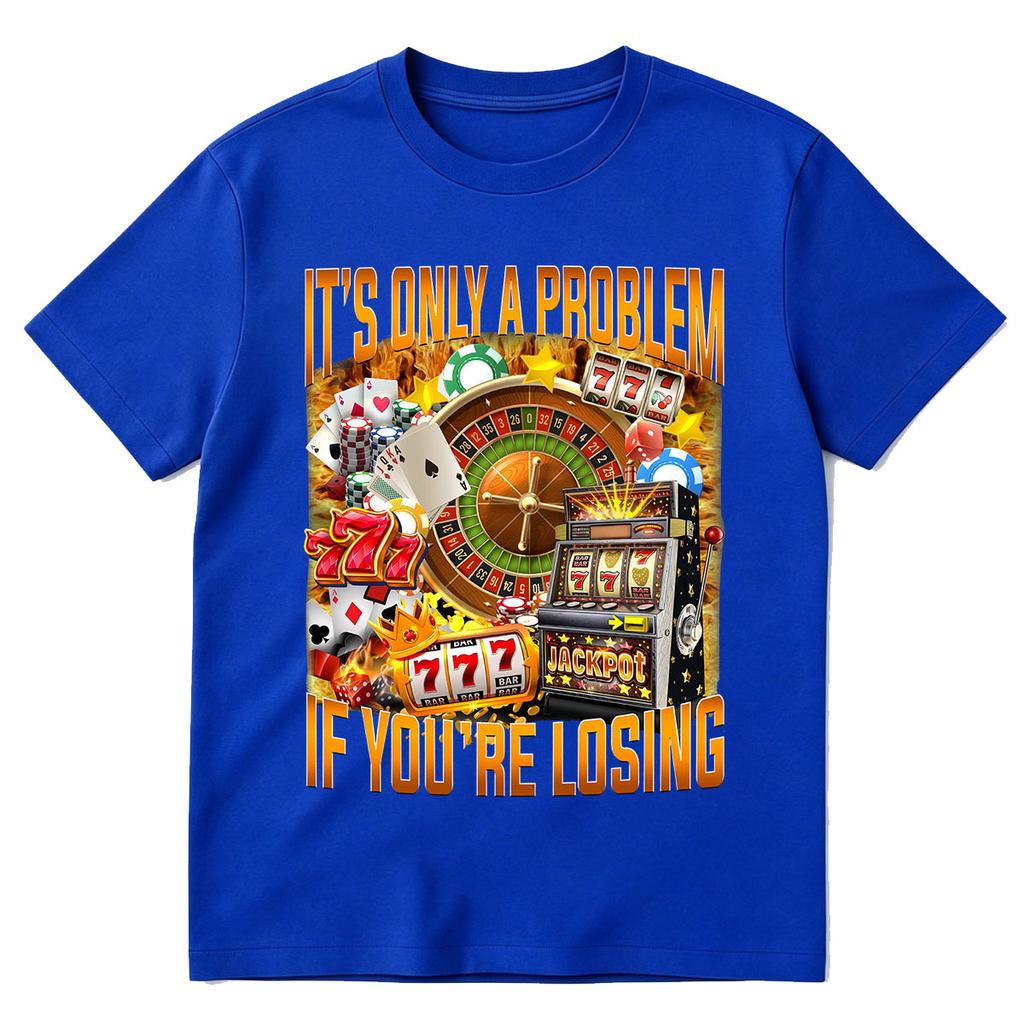 Casino Gambling Graphic Tshirt 90s Meme Vegas Funny Poker Humor Tshirts Retro Slot Machine Lucky 777 Roulette Cards Tee Shirt