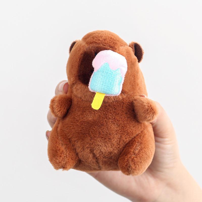 Creative Strawberry Watermelon Ice Cream Capybara Plush Toy Pendant Keychain For Kids Gift