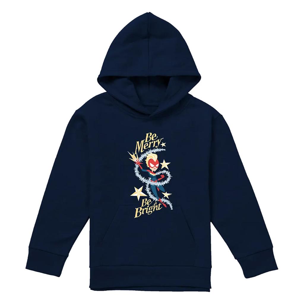 Captain Marvel Childrens/Kids Be Merry Be Bright Pull Over Hoodie
