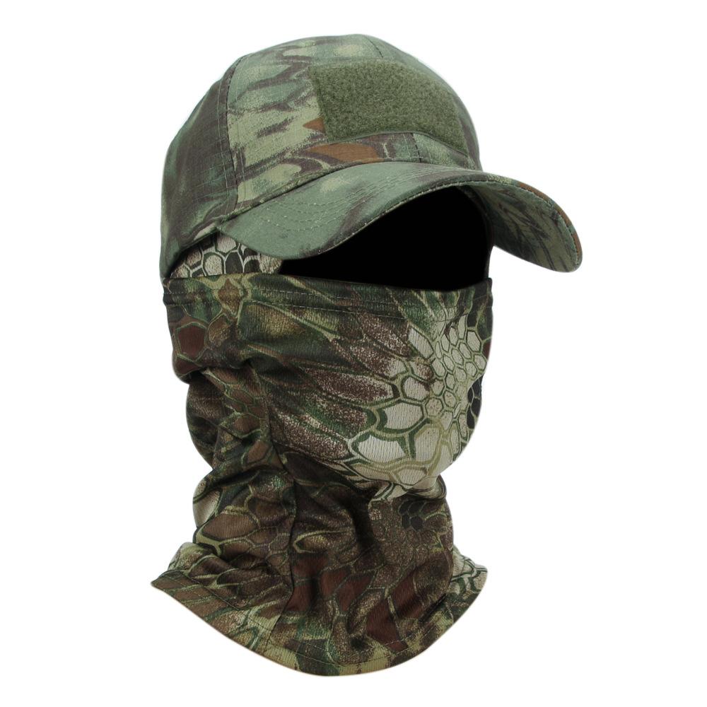Outdoor Tactical Camouflage Baseball Cap Set Full Face Balaclava Hat Breathable Windproof Four Seasons Sports Fishing Hiking