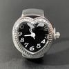 Love Heart Dial Ring Watch Elastic Stainless Steel Band Men Women Couple Watch Finger Ring Birthday Gift Fashion Accessories