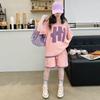 Summer Girls'  T-Shirts Sets Outfit Kids Short Sleeve Tops+Shorts 2Pcs Children Clothes Teen Loose Casual Suits Sporty Outfits