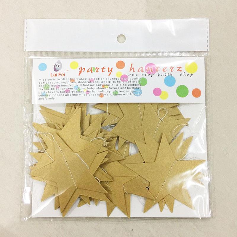 4 м Длинная бумажная гирлянда со звездами для свадьбы, дня рождения, вечеринки, детского душа, декора MIT