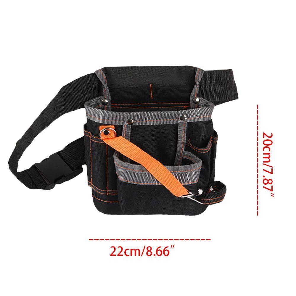 Belt Waist Pack with 8 Pockets Electrician Tools Bag Instrument Pouch Oxford Cloth Toolkit