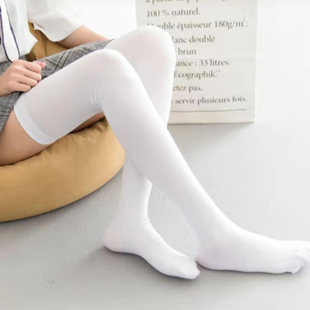 Чулки Velvet Tall Extended Version, женские бархатные гольфы 65 см JK Black Stockings Base