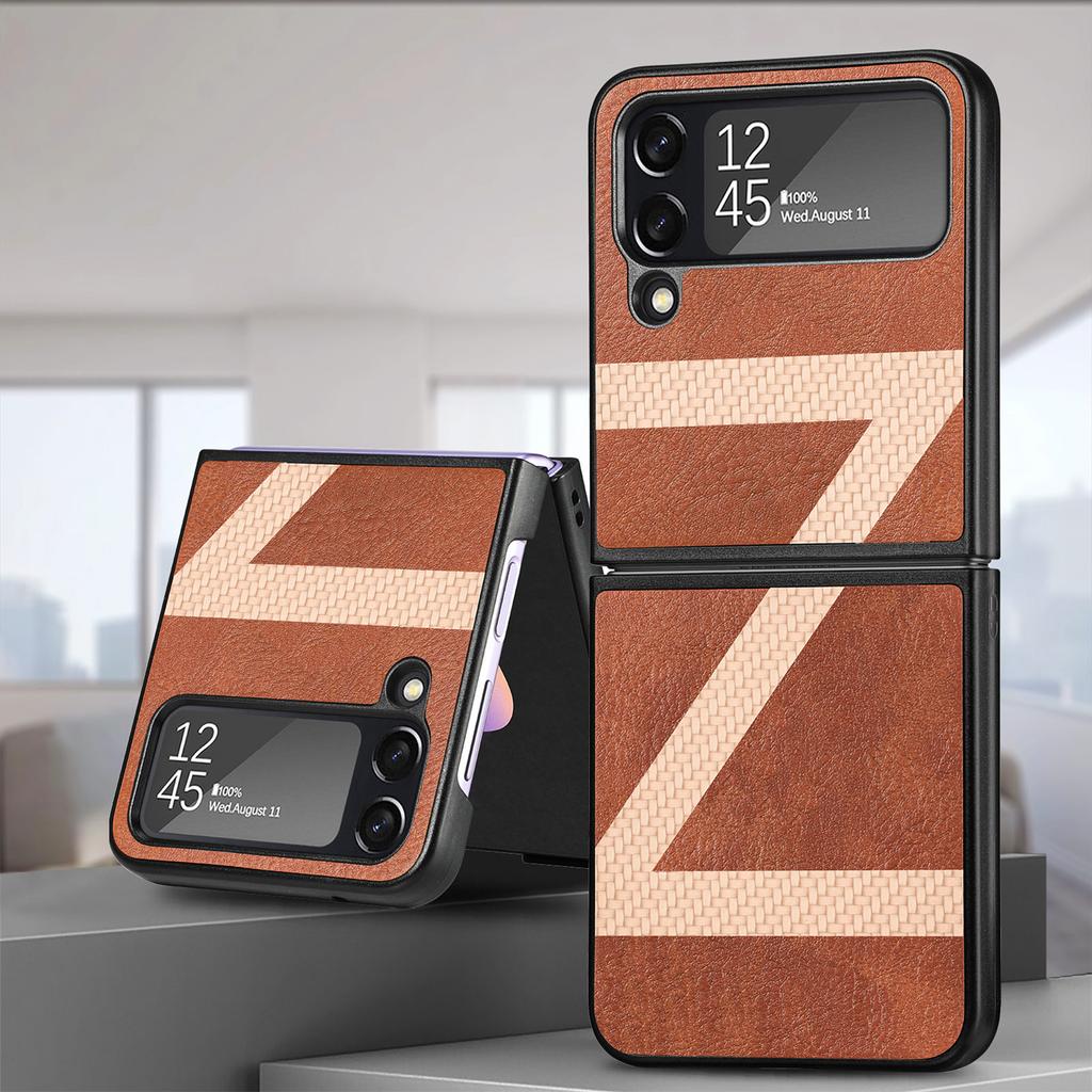 Роскошный кожаный тонкий легкий складной чехол для Samsung Galaxy Z Flip4 5g Flip 4 Zflip4 Нескользящий чехол для Samsung Z Flip 4