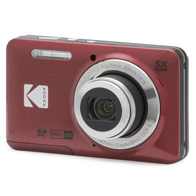 Kodak PIXPRO Простая в использовании 16-мегапиксельная цифровая камера с 5-кратным оптическим зумом, широкоугольным 28-миллиметровым ЖК-экраном FZ55-RD 2.7 (красный)