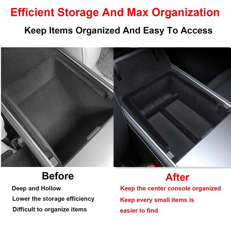 For Tesla Model 3 2022 Model Y 2023 Storage Box Center Armrest Hidden Box Cup Holder Interior Accessories