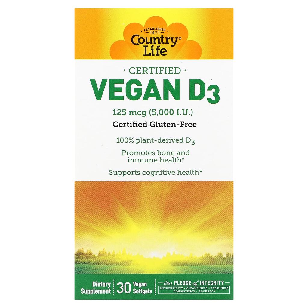 Vegan Certified D3, 125Mcg (5,000Iu), 30 Vegan Softgels