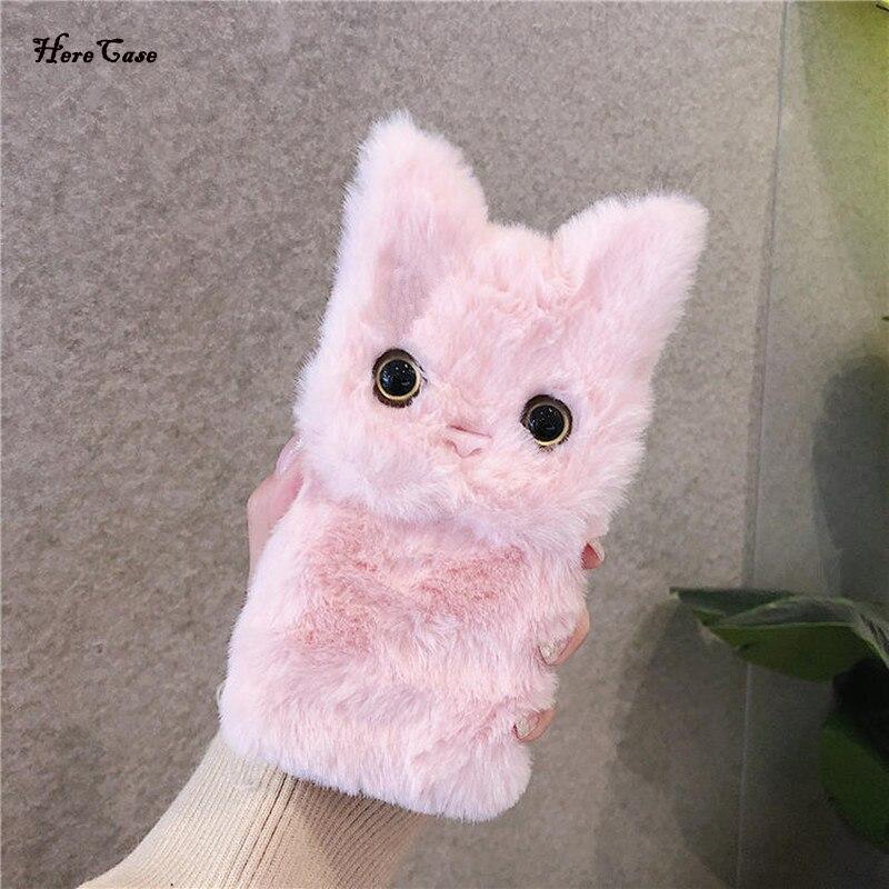 Зимний теплый плюшевый чехол для телефона iPhone 14 13 12 11 Pro max X XR 7 8 plus/Redmi 9 9A 9C 9T 8 A 10 Note 10 8 9 pro/Samsung Zfold 4 A12 A22 A32 A52 A51