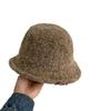 Осенне-зимняя шерстяная шляпа-клош с загнутыми вверх полями, женская милая маленькая свежая шляпа-клош с бантом, теплая повседневная шляпа-клош
