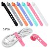 5pcs Soft Headphones Organizer Cord Clip Earphone Cable Ptotector USB Wire Tie 4 Holes Cable Winder