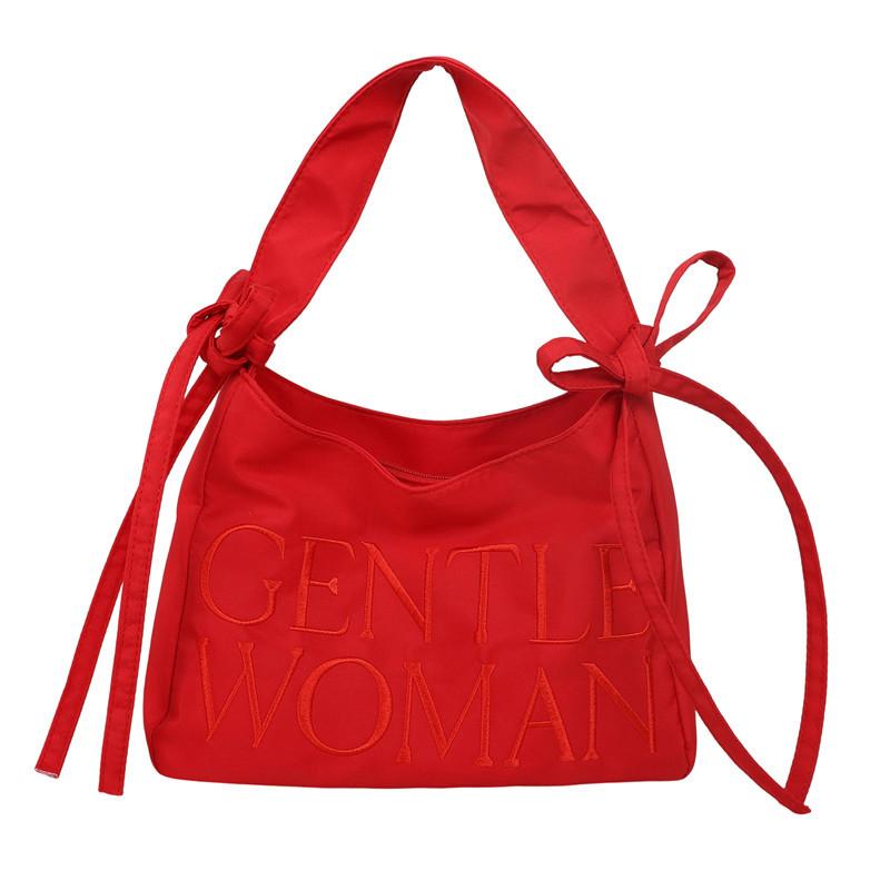Новая повседневная сумка-багет с бантом, сумка подмышку, вышитая буквами, на плечо