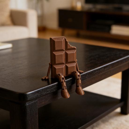 3D-печатная фигурка кофейного уголка, мока-пот/кружка/кофейное зерно/шоколадная фигурка с подвижными ногами для декора офисной/домашней полки, забавные подарки