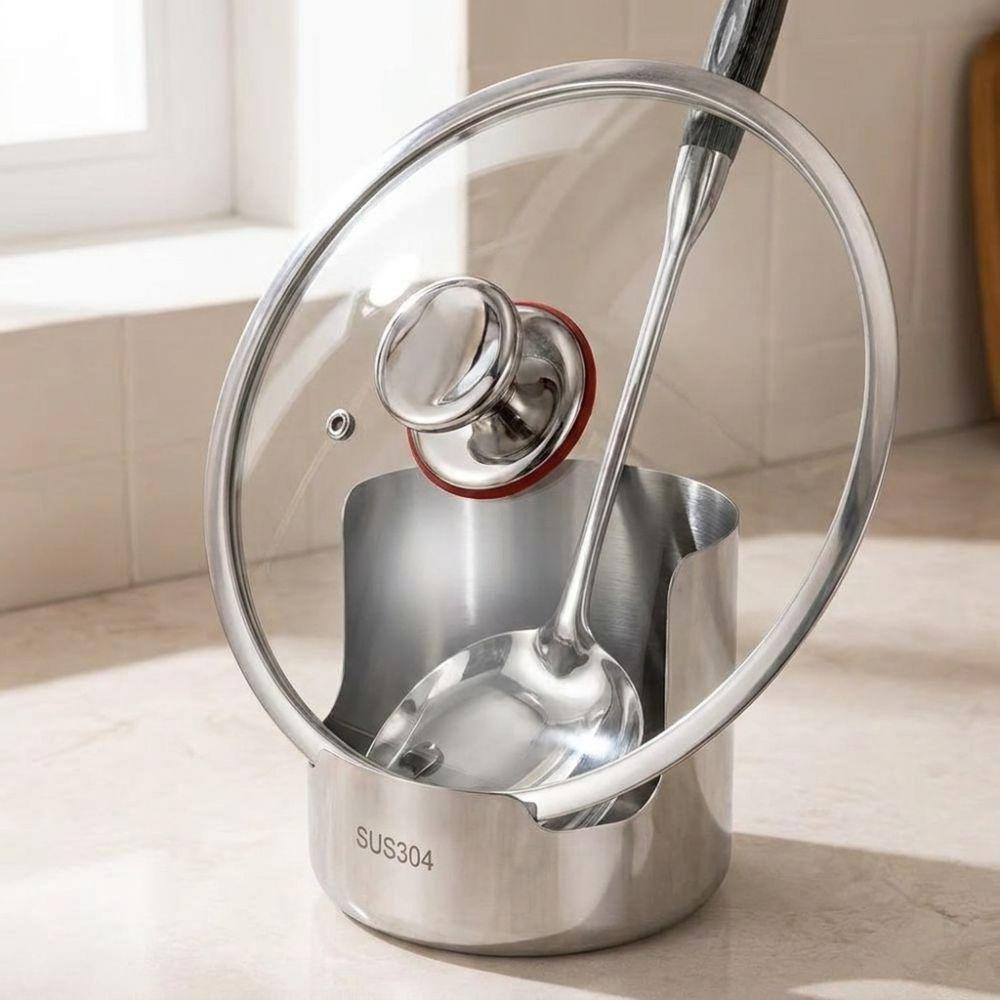 Stable Pot Lid Storage Rack Stainless Steel Spatula Holder Multi-functional Chopsticks Stand Home