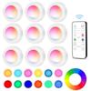 RGB цветные подсветки под шкафом с дистанционным управлением, регулируемая яркость, ночник для гардероба, беспроводной светодиодный светильник на батарейках для кухни, спальни, шкафа
