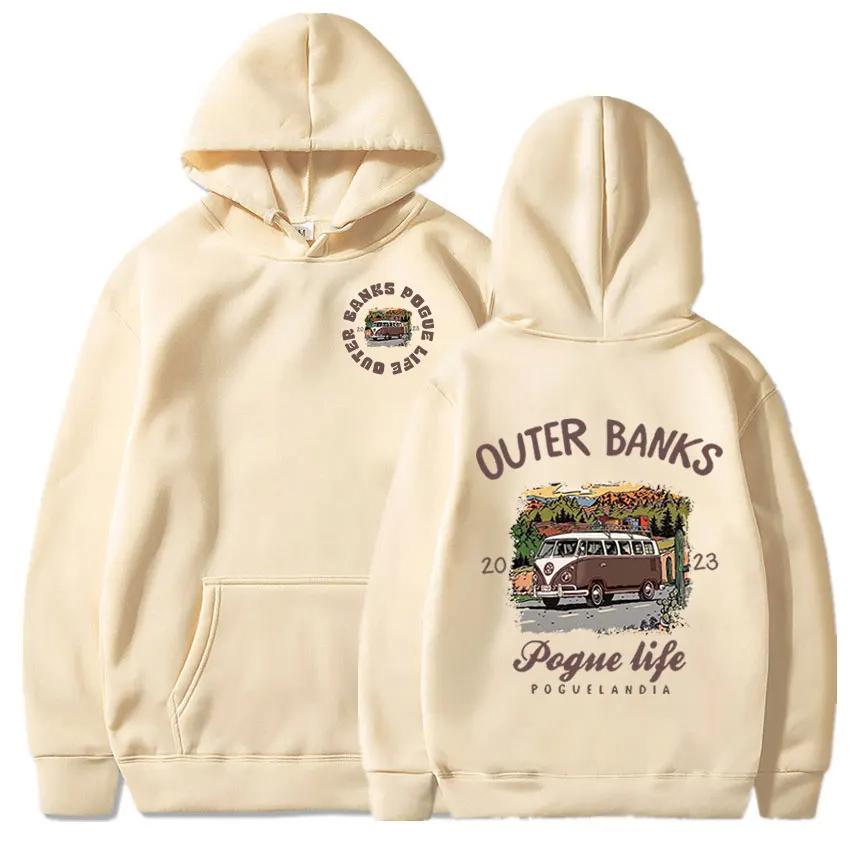 Американский сериал Outer Banks Print Осень Женская толстовка с капюшоном Повседневный свободный свитер Популярная толстовка Унисекс Одежда