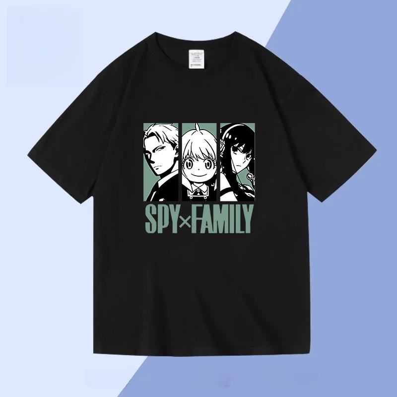 Spy X Family Collaboration Men's and Women's Cotton T-shirts, 2D Anime Themed Clothing, Casual Home T-shirts