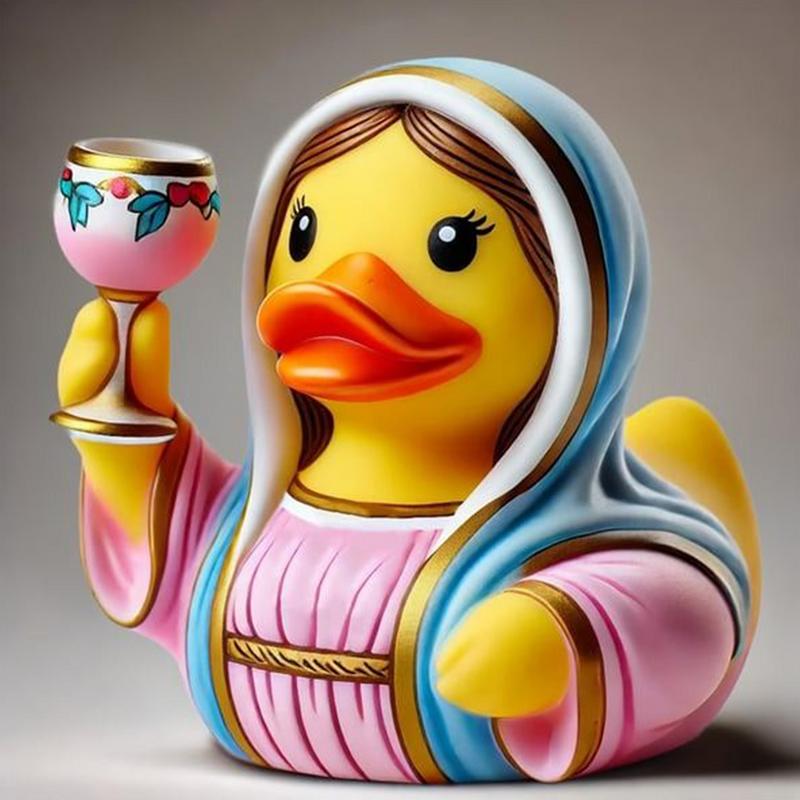 Jesus Duck, Creative Resin Statue Jesus Duck Miniature Animals Multifunctional Christian Decoration Outdoor Animal Decor