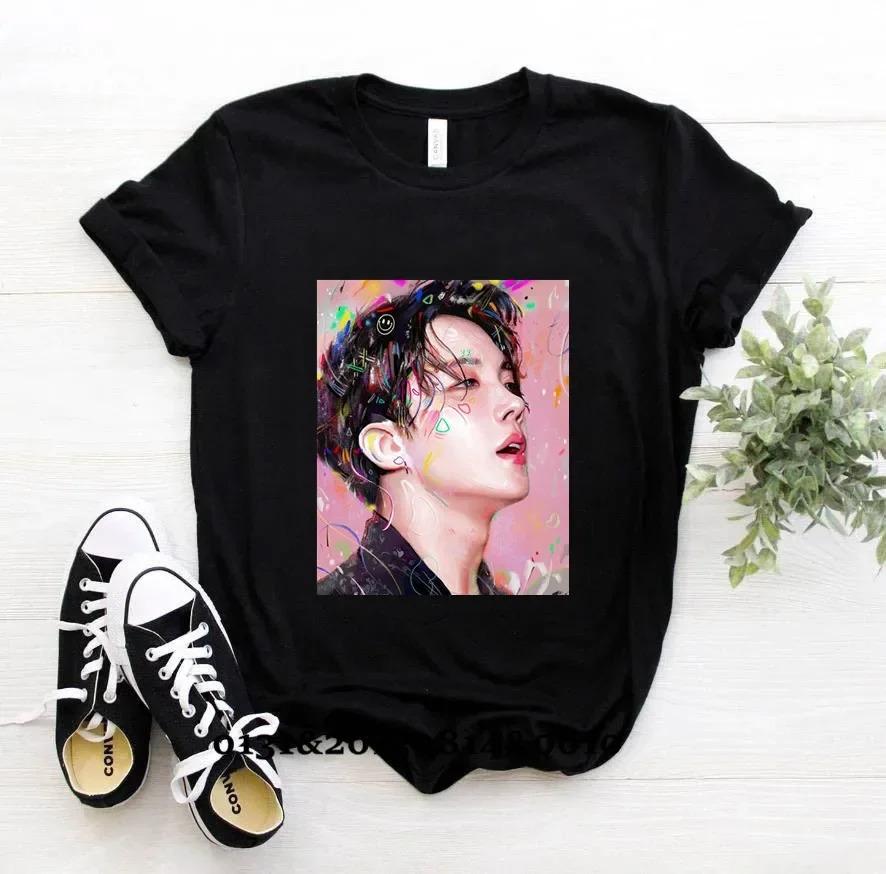 Горячая Распродажа Корейский KPOP BTS Мода Мультяшный Аниме Топ Футболки с Короткой Рукавой Кавайные Друзья Летняя Одежда для Женщин Футболка Kpop Звезда Футболка