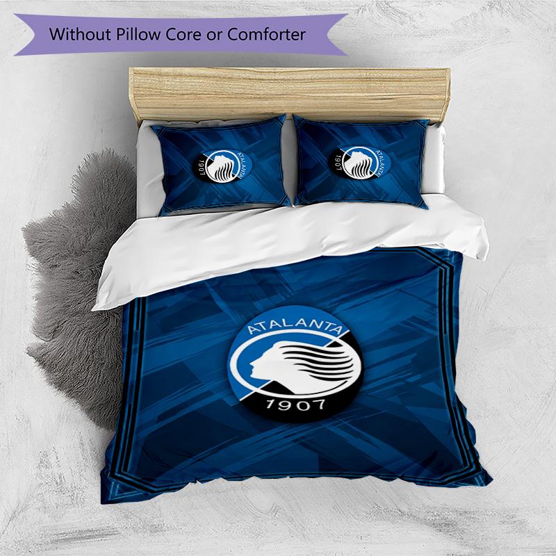Atalanta FC Printed 3PCS Bedding Set Breathable Duvet Cover with Pillowcases Decorative Bed Linen for Bedroom Home
