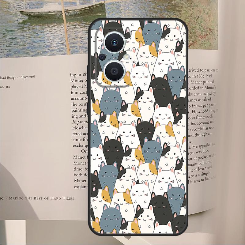 Милый Забавный Рисунок Лапок Кошек Чехол Для OPPO Reno 14F 11F 12F 13F 10 11 12 13 14 Pro 7 8 Lite OPPO Find X6 X8 X9 Pro Чехол