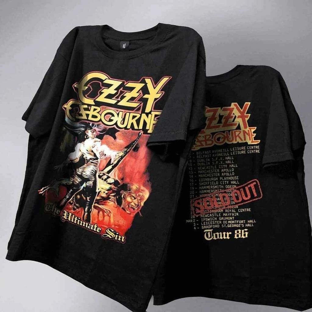 Унисекс футболка Ozzy Osbourne с двусторонним принтом, базовая черная