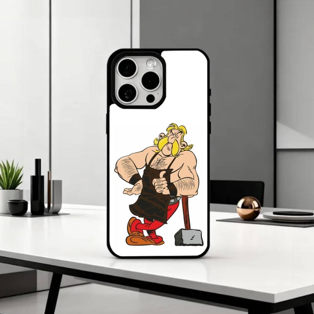 A-Астерикс C-Мультфильм O-Обеликс Чехол для телефона для iPhone17,16,15,14,13,12,11 Plus,Pro Max Магнитный для Magsafe Беспроводная зарядка
