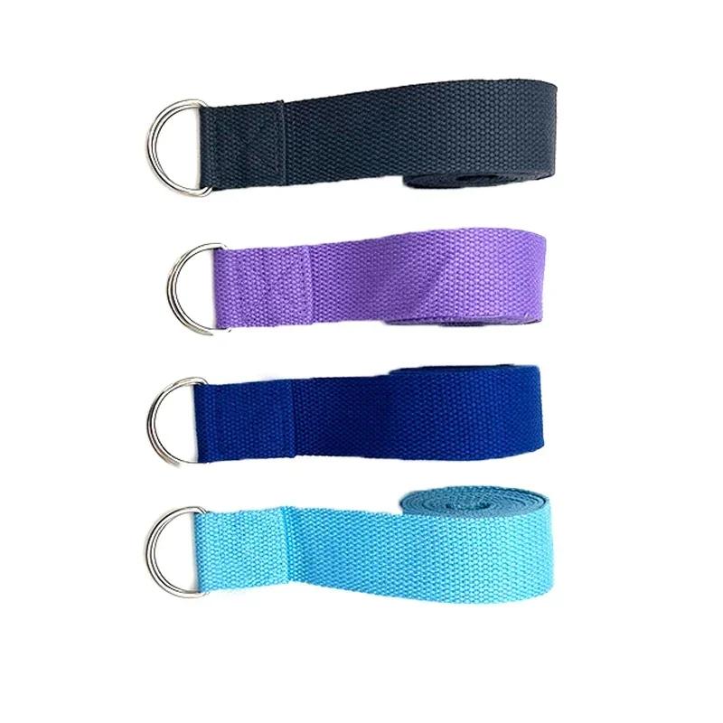 Yoga Strap Cotton Exercise Yoga Belt Adjustable Woven Stretch D-Ring Buckle Fitness Stretching Bands Pilates Rope