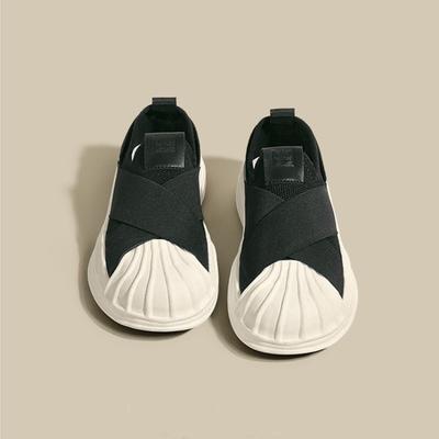 Маленькие белые туфли на толстой подошве женские новые повседневные спортивные туфли с перекрестной шнуровкой, подошва-губка, белые туфли, ленивые туфли женские