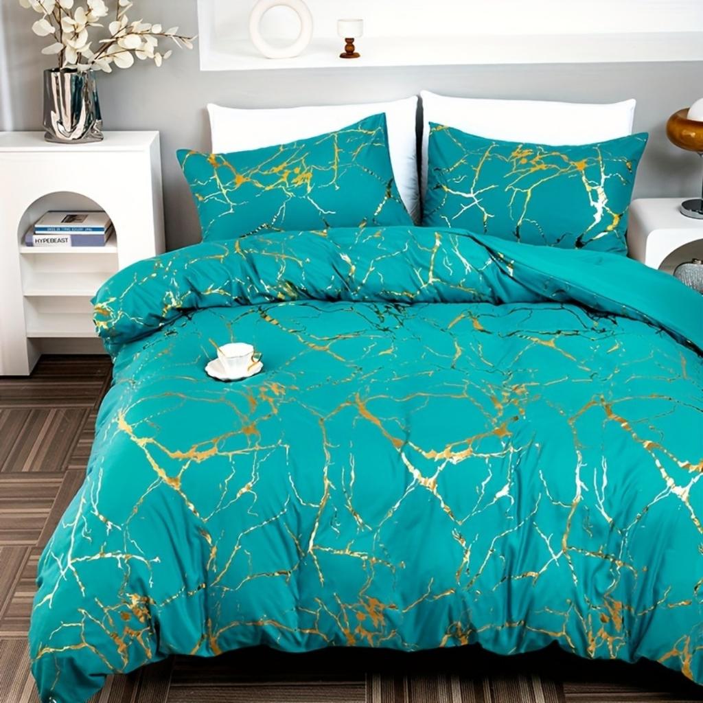 Clasic Hot Stamping Texture 3D Print Beding Set Soft Duvet Cover King Quen Twin Single Sized Dimensions Bithday Gift Bedrom Decoration
