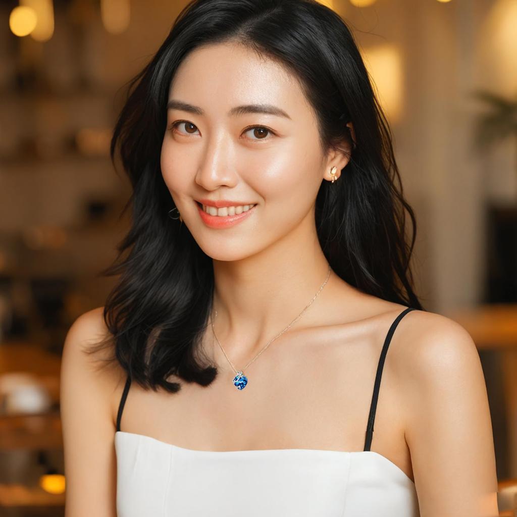 Ожерелье с камнем на 12 месяцев в полном мотиве из платинового серебра 925 пробы для рождественского подарка на день рождения в белом цвете, в комплект входят упаковочные материалы [AGVANA]