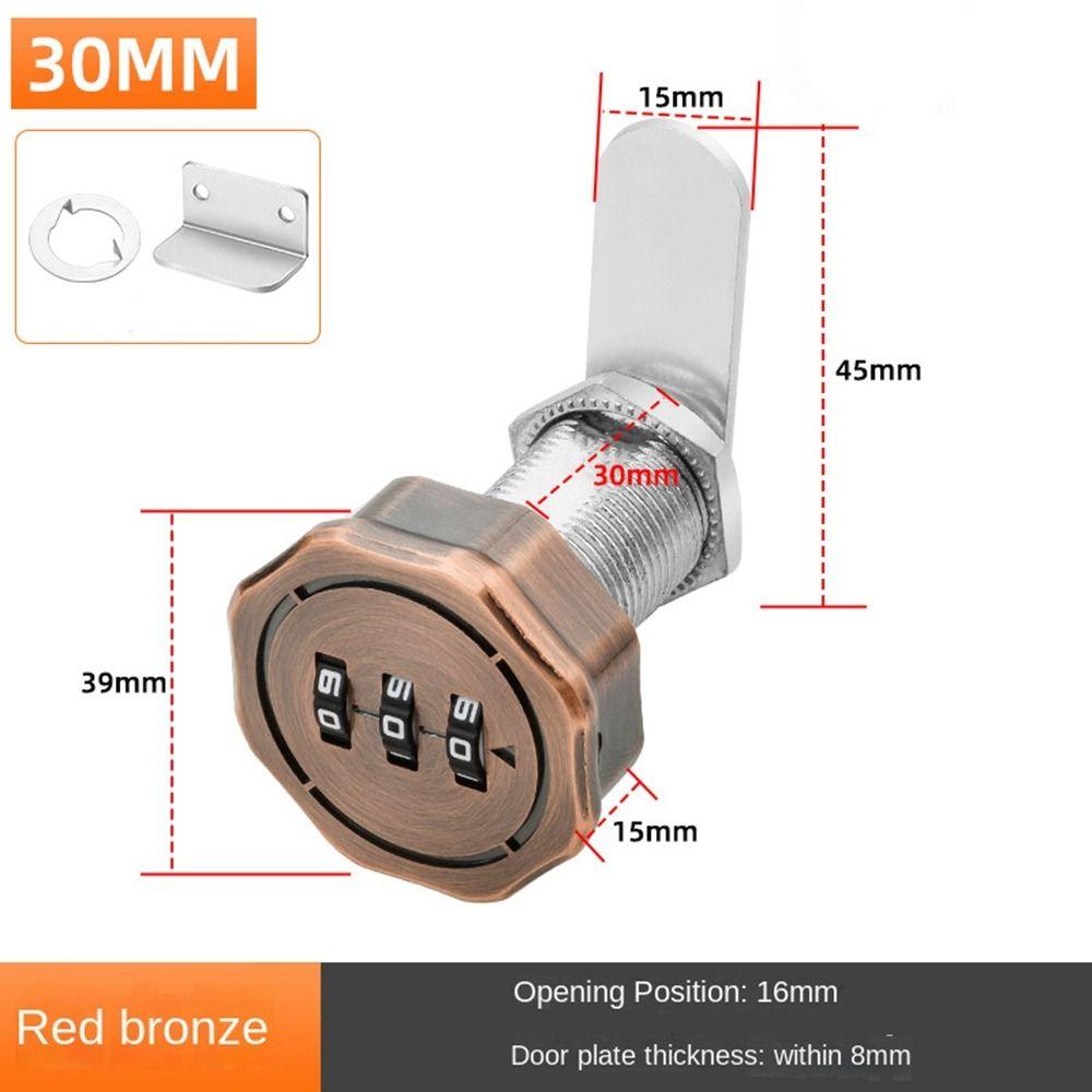 3-цифровой кодовый замок для шкафа, ящика, почтового ящика, шкафчика, мебели, противоугонный замок из цинкового сплава