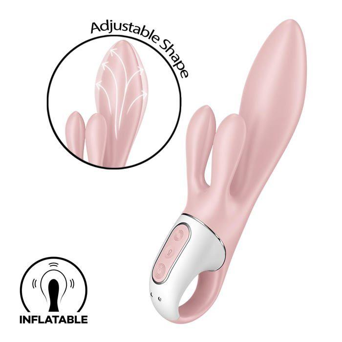 Vibromasseur Rabbit - Satisfyer - Air Pump Bunny 3 - Gonflable - 12 programmes - Étanche